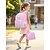 abordables Mochilas para Niños y Adolescentes-Conjunto de mochila escolar para niñas con estampado degradado en tonos pastel, mochila de poliéster de gran capacidad con múltiples compartimentos y bolsa para el almuerzo. &amp;Funda para carrito,