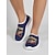 billige Damesko-Blå slip-on damesko i USA-stil - afslappede sneakers med amerikansk ørneflagprint, åndbar mesh-overdel og let EVA-sål, perfekte til parader og festligheder under den fjerde juli