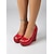 preiswerte Peep Toe Pumps-Rote Peeptoe-Wedge-Heels für Damen – sexy Glitzer-Plateauschuhe für Partys, Nachtleben und Clubbesuche