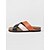 abordables Sandales à glissière-Sandales à brides croisées orange pour femme – mules confortables à large largeur et color block, avec semelle intérieure profilée pour pieds plats, idéales pour les voyages &amp;vêtements d'été