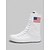 abordables Zapatos de mujer-Zapatillas deportivas blancas de lona de caña alta para mujer con estampado patriótico – Botas de lona con cordones y la bandera de EE. UU. para el Día de la Independencia y desfiles. &amp;ropa informal