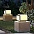 abordables Lampadaire sur poteau-Mât d'éclairage solaire extérieur, corps de lampe en acier inoxydable IP65 et abat-jour en PE, LED blanc chaud 3000K, montage sur colonne ou en surface plane pour jardin, terrasse, rue