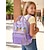 cheap Kids &amp; Teen Backpacks-Girls' Back to School Backpack, Large Capacity PVC Transparent School Bag, Multi-Layer Organizer, Pink Purple Black, Waterproof, Ideal for Elementary &amp; Middle School Students, Daily School Use
