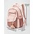 economico Zaini per Bambini e Adolescenti-Zaino per ragazze adolescenti per la scuola, borsa scolastica in poliestere capiente con molte tasche, rosa carino &amp;Zaino da viaggio marrone con ciondolo a forma di orsetto, spallacci regolabili,