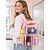 baratos Mochilas para Crianças e Adolescentes-Mochila transparente feminina, mochila escolar de PVC transparente com vários bolsos e grande capacidade, mochila rosa fofa com aprovação de segurança para o ensino fundamental e médio, viagens, shows