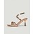 preiswerte 1920er Jahre &amp; Gatsby-Ära-Damenschuhe im Stil der 1920er Jahre – champagnerfarbene Riemchenpumps mit metallischem, geometrischem Ausschnitt für Flapper-Partys und Cocktailabende &amp;Abschlussball