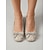 billige Pumps med blokhæl-kvinders perle &amp;Slingback-sko med lav blokhæl og rhinsten - elegant havefest til brudepiger og bryllupsgæster