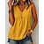 abordables Chemises-Femmes Chemise Couleur Unie Uni Bohème ancien Mode Sans manches Col en V Hauts Longs Occasionnel Bleu Blanche Jaune Rose Claire Été Printemps