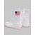 abordables Zapatos de mujer-Zapatillas deportivas blancas de lona de caña alta para mujer con estampado patriótico – Botas de lona con cordones y la bandera de EE. UU. para el Día de la Independencia y desfiles. &amp;ropa informal