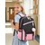 abordables Mochilas para Niños y Adolescentes-Mochila escolar para chicas estudiantes, mochila con gran capacidad y múltiples bolsillos, mochila escolar de poliéster para portátil con puerto USB, bonita mochila de viaje rosa y negra para
