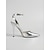 voordelige Slingback Pumps-Metallic zilveren pumps met spitse neus voor dames - stilettohakken met enkelbandje voor bruiloften, feesten en gala's.