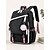 abordables Mochilas para Niños y Adolescentes-Mochila escolar para chicas estudiantes, mochila con gran capacidad y múltiples bolsillos, mochila escolar de poliéster para portátil con puerto USB, bonita mochila de viaje rosa y negra para
