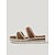 ieftine Espadrile-Sandale espadrile boho pentru femei - sandale cu platformă din piele întoarsă maro cu barete duble și cusături țesute, pentru vacanță în aer liber, la plajă sau în resort &amp;petrecere la piscină