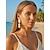 abordables Accessoires de vacances-Boucles d'oreilles pendantes en bois pour femme, ornées de perles et de fils texturés, style bohème géométrique. Idéales pour les vacances d'été à la plage. Un cadeau parfait !