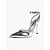 voordelige Slingback Pumps-Metallic zilveren pumps met spitse neus voor dames - stilettohakken met enkelbandje voor bruiloften, feesten en gala's.