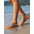 billige Slide sandaler-kvinders orange &amp;sortstribede klipklappere - tropiske strandsandaler med behagelige kanvasremme og skridsikker skumsål til ø-ferier, afslapning ved poolen &amp;sommerrejse