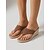 levne Espadrilky-Dámské hnědé espadrilky na klínku - elegantní háčkované krajkové žabky s vysokou platformou na ostrovní dovolenou, plavbu po pláži &amp;letní středisko