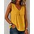 abordables Chemises-Femmes Chemise Couleur Unie Uni Bohème ancien Mode Sans manches Col en V Hauts Longs Occasionnel Bleu Blanche Jaune Rose Claire Été Printemps