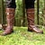 voordelige Schoenen-Middeleeuws Renaissance Schoenen Laarzen Kniehoge laarzen Piraat Viking Kruisvaarder Effen Kostuum Voor heren Keltisch Piraat Halloween Maskerade Feesten &amp; Uitgaan LARP Ren Faire Volwassenen Schoenen