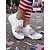 baratos Sapatos femininos-Tênis slip-on feminino branco com estampa floral patriótica – calçado leve para caminhada, ideal para o Dia da Independência, desfiles e festivais de verão. &amp;roupas casuais de rua
