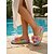 abordables Femmes-Sandales compensées à fleurs colorées pour femmes - mules à semelle épaisse effet croco arc-en-ciel, idéales pour les pool parties, les vacances à la plage et les moments de détente en station balnéaire.
