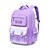 cheap Kids &amp; Teen Backpacks-Girls Plaid School Backpack, Large Capacity Multi Pocket Polyester Bookbag, Water Resistant Purple Pink Student Backpack with Reflective Strips for Elementary &amp; Middle School