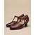 baratos Vitoriano &amp; Eduardo-Sapatos femininos vintage vitorianos estilo Mary Jane com tira em T, salto baixo e bico redondo, estilo retrô, ideais para festas de chá, casamentos, trajes históricos e ocasiões elegantes.