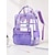 cheap Kids &amp; Teen Backpacks-Girls' Back to School Backpack, Large Capacity PVC Transparent School Bag, Multi-Layer Organizer, Pink Purple Black, Waterproof, Ideal for Elementary &amp; Middle School Students, Daily School Use
