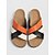 abordables Sandales à glissière-Sandales à brides croisées orange pour femme – mules confortables à large largeur et color block, avec semelle intérieure profilée pour pieds plats, idéales pour les voyages &amp;vêtements d'été