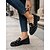 preiswerte Damenhausschuhe und -halbschuhe-Retro-Loafer mit Polka-Dots für Damen – stilvolles Schwarz &amp;Weiße Wildlederschuhe mit goldener Kettenverzierung &amp;Klobige Profilsohle für den täglichen Freizeitlook, Streetstyle &amp; Schule