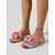 abordables Femmes-Sandales compensées à fleurs colorées pour femmes - mules à semelle épaisse effet croco arc-en-ciel, idéales pour les pool parties, les vacances à la plage et les moments de détente en station balnéaire.