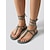 abordables Sandales Gladiateur-Sandales gladiateur vertes pour femmes - sandales plates minimalistes à entre-doigts avec brides multiples et boucle à la cheville, idéales pour les vacances en plein air et les séjours à la plage