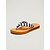 billige Slide sandaler-kvinders orange &amp;sortstribede klipklappere - tropiske strandsandaler med behagelige kanvasremme og skridsikker skumsål til ø-ferier, afslapning ved poolen &amp;sommerrejse