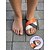 abordables Sandales à glissière-Sandales à brides croisées orange pour femme – mules confortables à large largeur et color block, avec semelle intérieure profilée pour pieds plats, idéales pour les voyages &amp;vêtements d'été