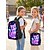 cheap Kids &amp; Teen Backpacks-Girls Cat Backpack Set, 3PCS Large Capacity School Backpack with Lunch Bag &amp; Pencil Case, Cute Galaxy Kitty Print Polyester Bookbag for Elementary School, Travel &amp; Daily Use