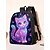 cheap Kids &amp; Teen Backpacks-Girls Cat Backpack Set, 3PCS Large Capacity School Backpack with Lunch Bag &amp; Pencil Case, Cute Galaxy Kitty Print Polyester Bookbag for Elementary School, Travel &amp; Daily Use