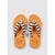 billige Slide sandaler-kvinders orange &amp;sortstribede klipklappere - tropiske strandsandaler med behagelige kanvasremme og skridsikker skumsål til ø-ferier, afslapning ved poolen &amp;sommerrejse