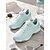 preiswerte Damen Golfschuhe-Blaue Damengolfschuhe mit Schnellverschluss &amp;Mehrklingen-Spikelose Gummisohle – wasserdichter, mikrobieller Leder-Komfort-Golfschuh für den Platz &amp;Übungsgelände
