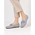 abordables Zapatillas sin cordones y mocasines de mujer-Mocasines grises transpirables de punto para mujer: zapatos cómodos de punta cuadrada sin cordones con detalle de lazo y plantilla acolchada. &amp;Suela exterior de goma antideslizante para