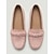 cheap Women's Slip-Ons &amp; Loafers-Women's Pink Faux Suede Loafers with Braided Strap Detail - Comfortable Slip-On Casual Moccasin Flats for  Travel, Daily Walking and Business Casual Wear