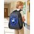 abordables Sacs à dos pour Enfants et Adolescents-Ensemble sac à dos de football pour garçon, sac d'école imperméable en polyester avec trousse, grand sac à dos à compartiments multiples, imprimé football bleu et noir pour l'école, les voyages, le