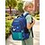 abordables Sacs à dos pour Enfants et Adolescents-Sac à dos scolaire pour garçon sur le thème de l'espace, grand format, multi-compartiments, en polyester imperméable, bandes réfléchissantes, panneau dorsal respirant, bleu, noir et vert.