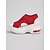 cheap Sport Sandals-Women's Red Air Cushion Platform Sandals – Breathable Knit Open Toe Walking Sandals with Shock Absorption, Lightweight Comfort Sole and Slip-On Design for Travel, Vacation and Everyday Wear