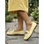 baratos Sapatilhas e Mocassins de mulher-Mocassins femininos amarelos em couro sintético macio – sapatilhas leves com franjas e detalhe de corrente metálica com strass, ideais para viagens, caminhadas e para dirigir casualmente. &amp;roupa para