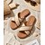abordables Sandalias deslizantes-Sandalias planas de paja tejida marrón para mujer: sandalias informales con tiras cruzadas, ideales para combinar con pantalones cortos de lino, vacaciones en la playa y para relajarse junto a la