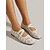 baratos Sapatilhas de mulher-Sapatilhas femininas off-white de renda - modelo Mary Jane de bico quadrado com tiras elásticas, perfeitas para o dia a dia. &amp;férias de verão