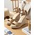 voordelige Espadrille Sandalen-Espadrilles met sleehak voor dames - beige suède platformschoenen met enkelbandje en open neus, perfect voor een strandvakantie, tropische cruise of zwembadfeest.