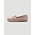 cheap Women's Slip-Ons &amp; Loafers-Women's Pink Faux Suede Loafers with Braided Strap Detail - Comfortable Slip-On Casual Moccasin Flats for  Travel, Daily Walking and Business Casual Wear