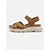 voordelige Comfortsandalen-Damessandalen van imitatieleer met een grof platform en voetboogondersteuning - comfortabele sandalen met gekruiste bandjes aan de voorkant en een verstelbare enkelband met klittenbandsluiting.