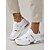cheap Women's Sneakers-Women's White Walking Sneakers with Air Cushion Sole - Lightweight Casual Comfort Shoes, Lace-Up Trainers for Travel, Standing All Day and Everyday Wear